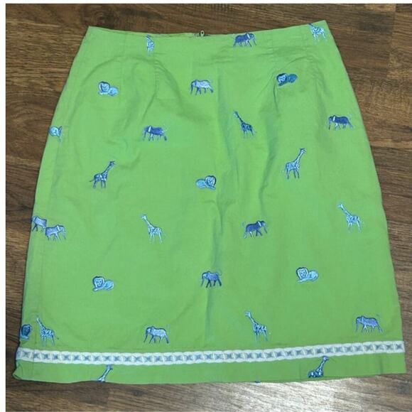 Vintage Lilly Pulitzer White Label Embroidered Safari Skirt Size 0 Preppy - Picture 13 of 14